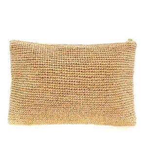 HELEN KAMINSKI Karina クラッチバッグ ポーチ セカンドバッグ ラフィア ピンクベージュ