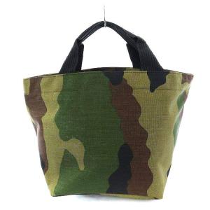 Hervé Chapelier カモフラナイロン舟型トートバッグ M カーキ