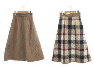 キルトリバーシブルスカート 38 モカ