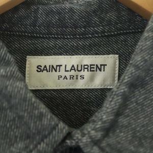 SAINT LAURENT PARIS 483069 長袖シャツ 厚手 S グレー