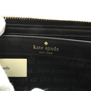 kate spade new york 長財布 ラウンドファスナー ゴールド金具 レザー 総柄 マルチカラー ピンク ブラック