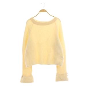 20AW ボートネックニットトップ セーター 長袖 プルオーバー 36 アイボリー