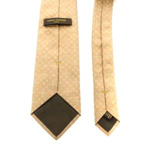 LOUIS VUITTON モノグラム ネクタイ ワイド シルク ブラウン