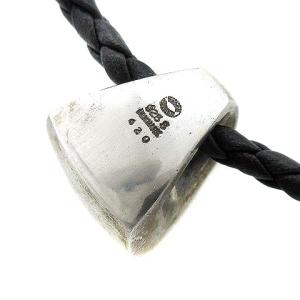 GEORG JENSEN ネックレス ペンダント 編み込みレザー SV シルバー 黒