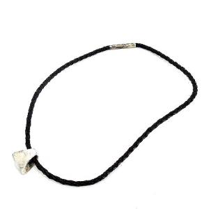 GEORG JENSEN ネックレス ペンダント 編み込みレザー SV シルバー 黒