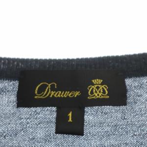 Drawer 18Gカシミヤシルク天竺編みクルーニット カットソー プルオーバー 長袖 1 ネイビー