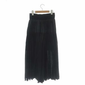sacai 21SS 切替 プリーツロングスカート フレア ウール 1 ブラック