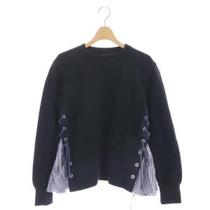 サイドレースアップ クルーネック スウェットプルオーバー 1 ネイビー