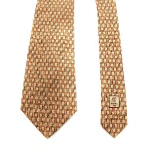 CHANEL ココマーク ネクタイ ワイド 総柄 シルク ブラウン