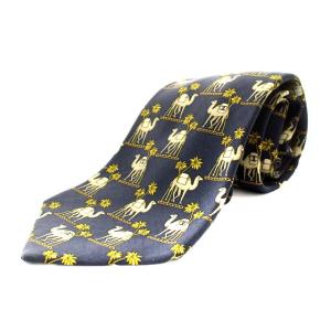 ココマーク ネクタイ ワイド シルク ラクダ柄 ネイビー