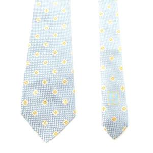 CHANEL ココマーク ワイドタイ ネクタイ シルク 総柄 ライトブルー