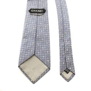 CHANEL ココマークシルクネクタイ ブルー