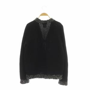 CHANEL 11A ココマークボタンカーディガン アルパカ カシミヤ混 36 黒 P42032K03173