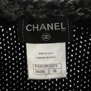 CHANEL 11A ココマークボタンカーディガン アルパカ カシミヤ混 36 黒 P42032K03173