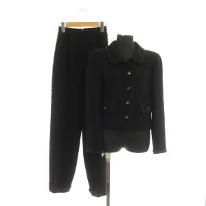 95A セットアップ 上下 ステンカラー パンツ ココマークボタン チュールトリム ウール 38