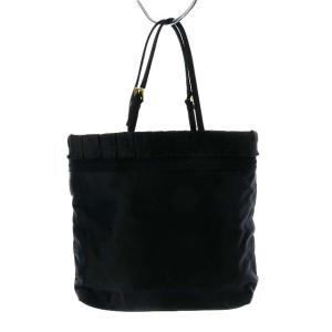PRADA ハンドバッグ ミニ フリル ナイロン ブラック