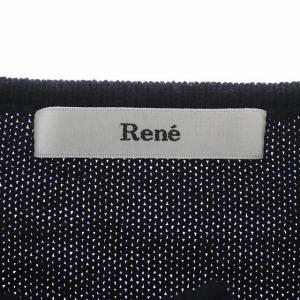 René ウール クルーネック ニットカーディガン 長袖 6042500 ネイビー