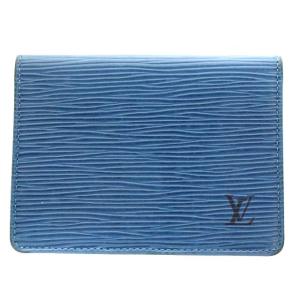 LOUIS VUITTON エピ ポルト2カルト ヴェルティカル パスケース トレドブルー