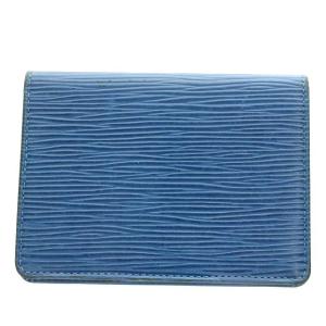 LOUIS VUITTON エピ ポルト2カルト ヴェルティカル パスケース トレドブルー