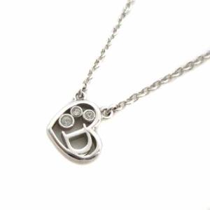 ネックレス ハート Dロゴ ラインストーン シルバー色