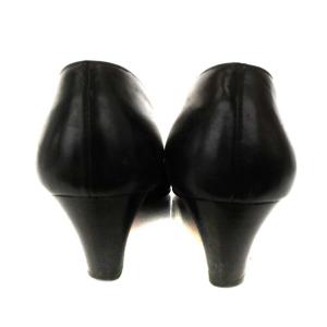 Salvatore Ferragamo パンプス アーモンドトゥ レザー 6.5 ブラック