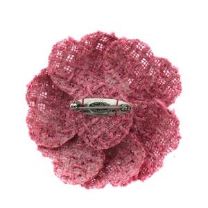 CHANEL コサージュ ブローチ カメリア ラメ ココマーク 16K ピンク
