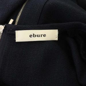 ebure プリーツベルテッドワンピース 36 ネイビー
