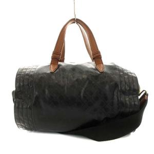 GHERARDINI ソフティ ナイロン×レザーハンドバッグ ブラック