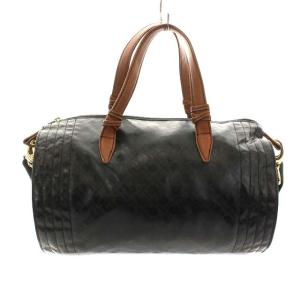 GHERARDINI ソフティ ナイロン×レザーハンドバッグ ブラック