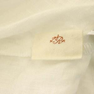 nest Robe ブラウス リネン レースカラー バックボタン シアー ホワイト