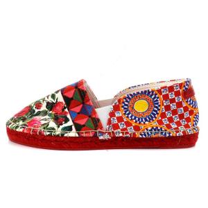 DOLCE&GABBANA 花柄 エスパドリーユ 総柄 23.0cm レッド