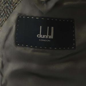 dunhill ツイード3Bジャケット テーラード 総裏地 ウール 50 カーキブラウン