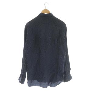 COMME des GARCONS SHIRT フランス製ドット柄レギュラーシャツ S ネイビー