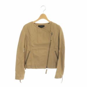 18SS ラムライダースジャケット レザージャケット 羊革 36 ベージュ