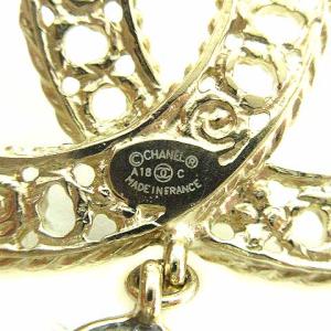 CHANEL 18C ピンブローチ ココマーク フラワーモチーフ ビジュー ゴールド