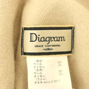 Diagram GRACE CONTINENTAL ボーダーポンチョ ニット チャイニーズラクーンファー F ベージュ ブラック