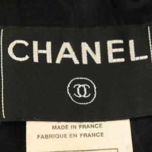 CHANEL 01A ツイードジャケット ココマークボタン 36 黒 P18027V10354