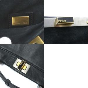 FENDI ミニピーカブー 2WAY ハンドバッグ ブラック