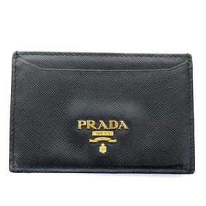 PRADA サフィアーノ カードケース レザー ブラック