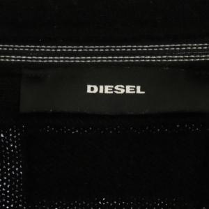 DIESEL カーディガン ニット ロング ジップアップ ウール XS ブラック