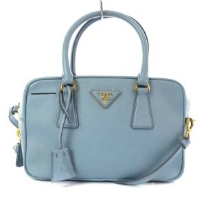 サフィアーノ 2WAY ハンドバッグ パドロック レザー ライトブルー