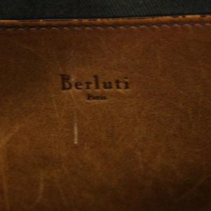 Berluti トゥジュール カリグラフィ レザートートバッグ 総柄 ヴェネチアレザー ブラウン