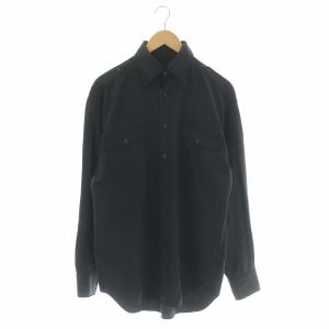 ミリタリーシャツ ボタンダウンシャツ 長袖 37 14 1/2 黒 ブラック