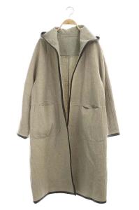 STUNNING LURE 20AW トリム2way フーディーコート リバーシブル ロング ライトグレー