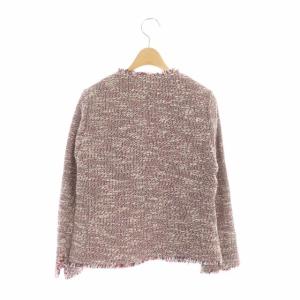 Theory ノーカラーツイードジャケット 2 レッド