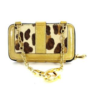 A.D.M.J. コインケース ハラコ チェーン レザー ブラウン