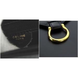 CELINE M11オールドガンチーニショルダーバッグ レザー 黒 
