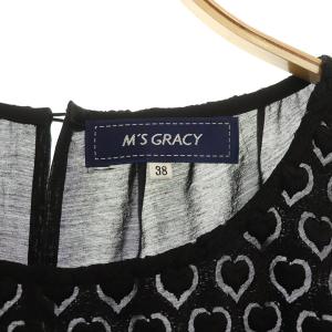 M'S GRACY 切替ハート刺繍ワンピース 38 ブラック