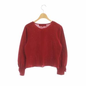 M'S GRACY カーディガン ニット 袖リボン 長袖 38 レッド