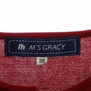 M'S GRACY カーディガン ニット 袖リボン 長袖 38 レッド